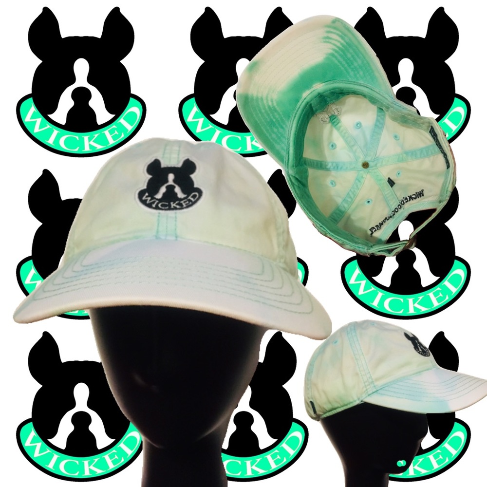 WICKED DOG Boston Terrier White/Green NWOT Hat